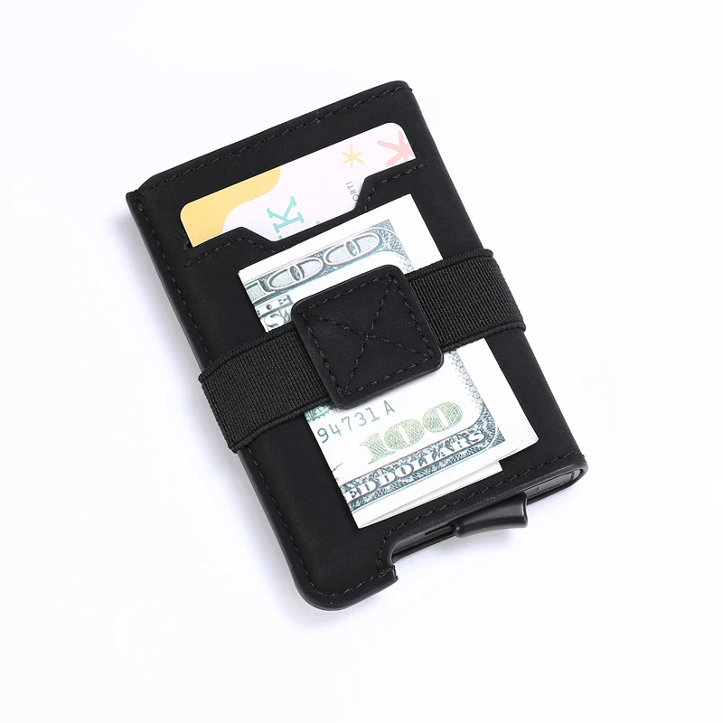 DIENQI RFID визитница мужские кошельки высокого качества кожаный кошелек Винтажный Мужской тонкий мини маленький кошелек, сумочка Smart Vallet - Цвет: Black