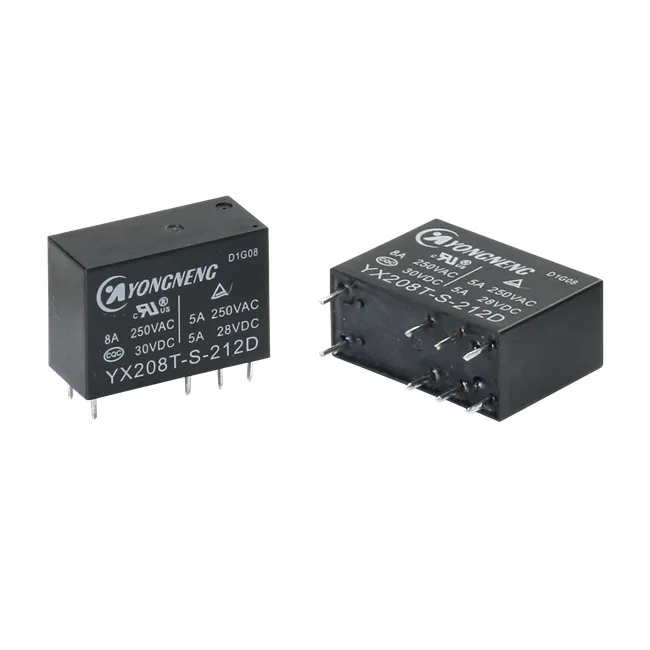 

GENERAL PURPOSE 30VDC 5AMP 8 PINS 2 CHANNEL PCB RELAY DPDT 24V