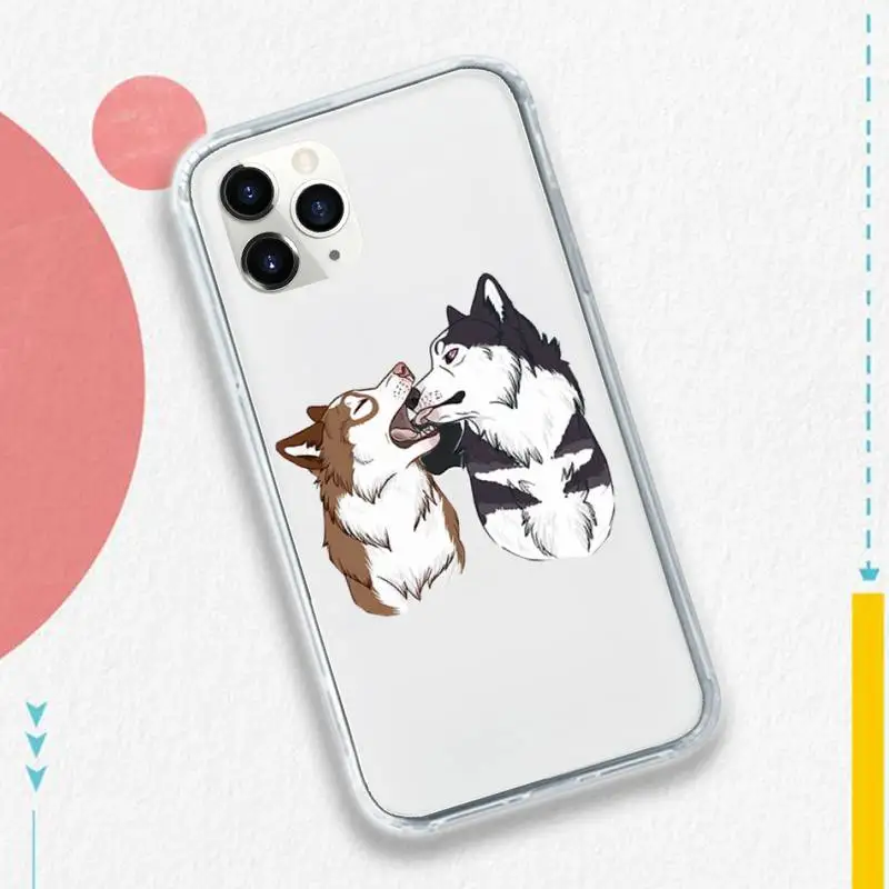 

Husky Kawaii Wolf cute Phone Case Transparent soft For iphone 5 5s 5c se 6 6s 7 8 11 12 plus mini x xs xr pro max