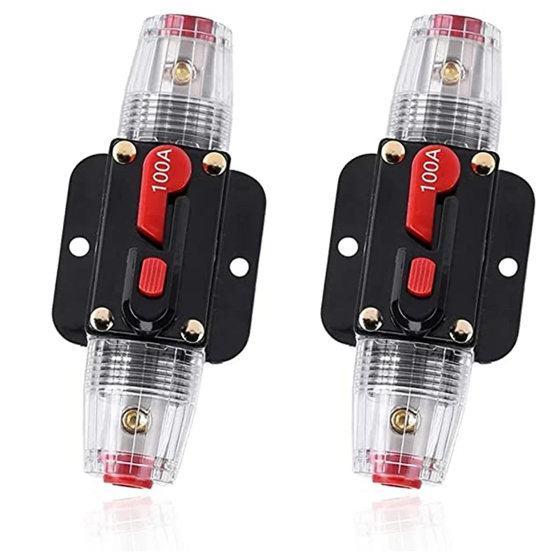 

Car Audio Inline 100A Circuit Breaker, with Manual Reset, for Car Audio Marine Boat Stereo Switch Inverter