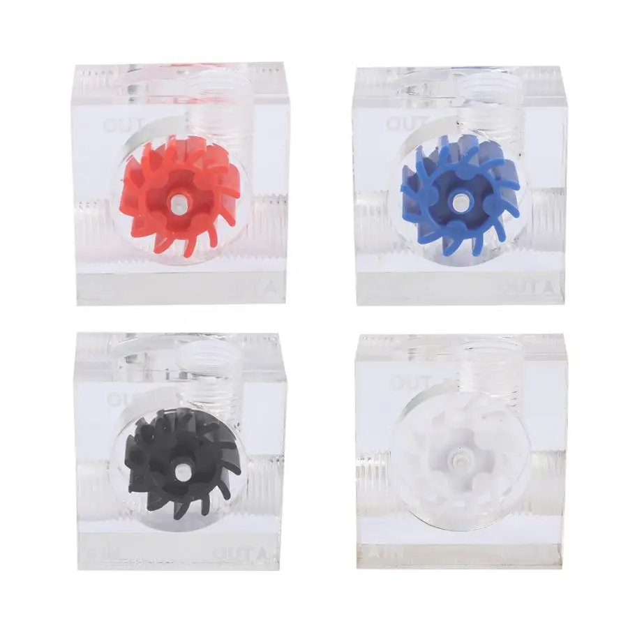 Расходомер водяного охлаждения с резьбой G1/4 12 лопастей 3 акриловых способа