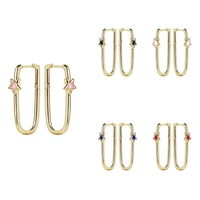 2021 new enamel fashion gold color dangle drop earrings for woman retro geometric rectangle long earrings femme jewelry gift