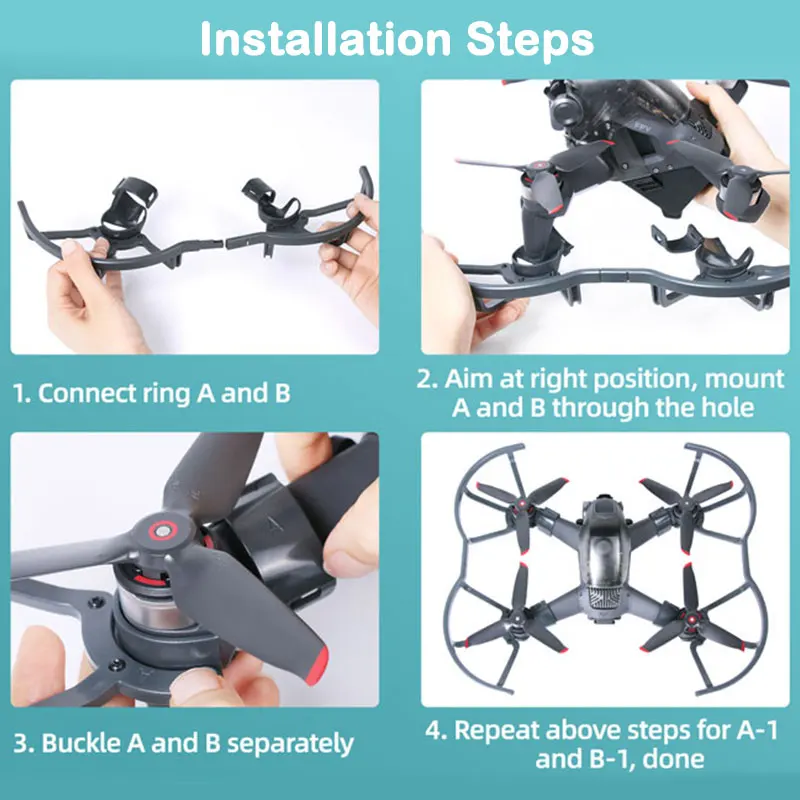 

Propeller Guard For DJI FPV Combo Quick Release Propellers Anti-collision Ring Props Blade Protector Cover Drone Accessories