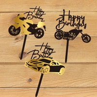 acrylic happy birthday cake toppers motorcycle topper cake topper kids car cake decoration party baking diy decor