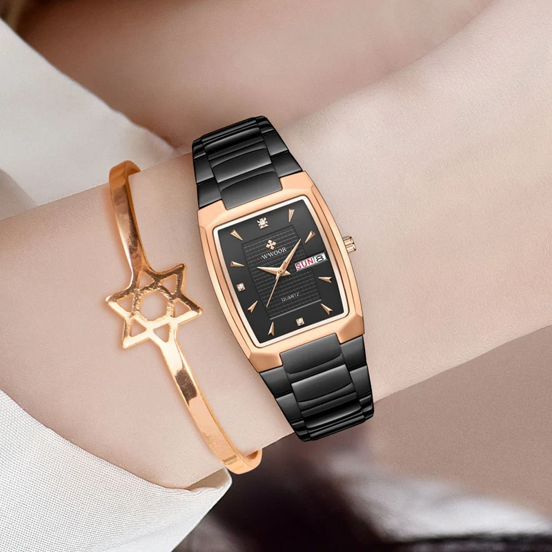 

WWOOR 2021 New Rose Gold Watch Women Watches Ladies Creative Steel Women Bracelet Watch Female Waterproof Clock Relogio Feminino