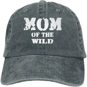 Mom of The Wild Sports Denim Cap Adjustable Unisex Plain Baseball Cowboy Snapback Hat