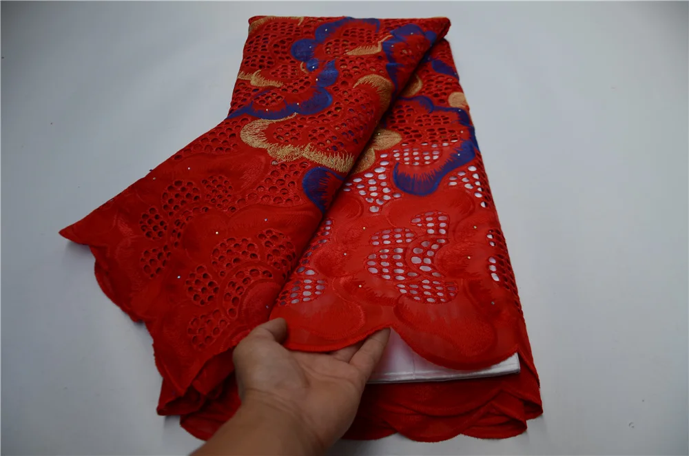 

Хлопковая кружевная ткань с ушками 5 ярдов, швейцарская вуаль для шитья женской одежды PS6091