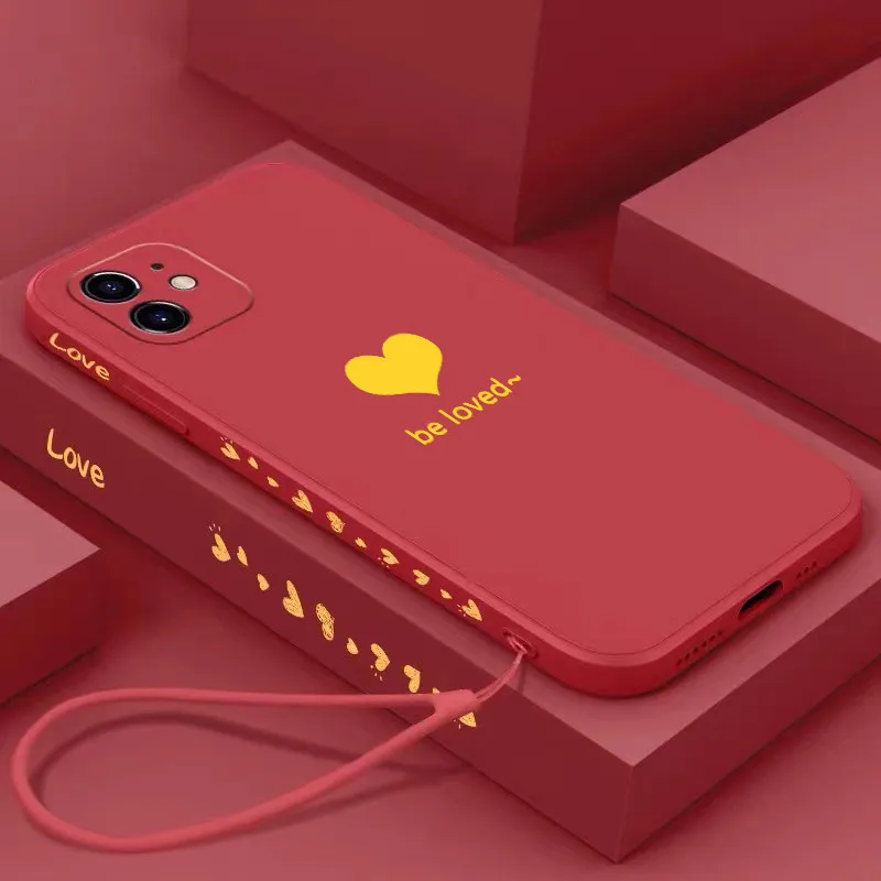 

Lanyard Phone Case For Iphone 11 12 Pro TPU With Chain Wristband For Iphone X XR XS Max 7 8 Protective Soft Shell