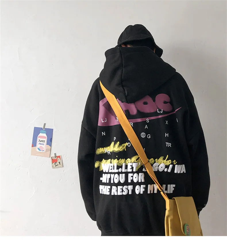 

Autumn and Winter Hip Hop Streetwear Men's sweatshirt Casual Loose Oversize Hoodies Men Fashion Personality Printed Hoodie