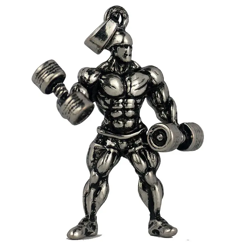 Ожерелье с подвеской гантеля ожерелье из нержавеющей стали для тренажерного