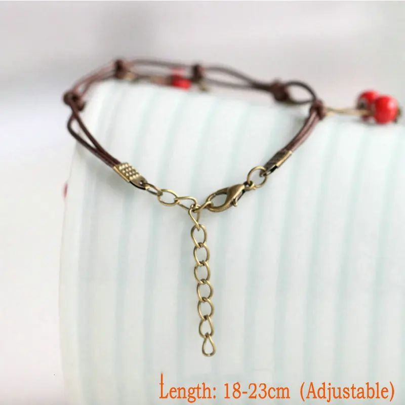 C084 бигбинг ювелирные изделия Модные красные керамические бусины Вишневый