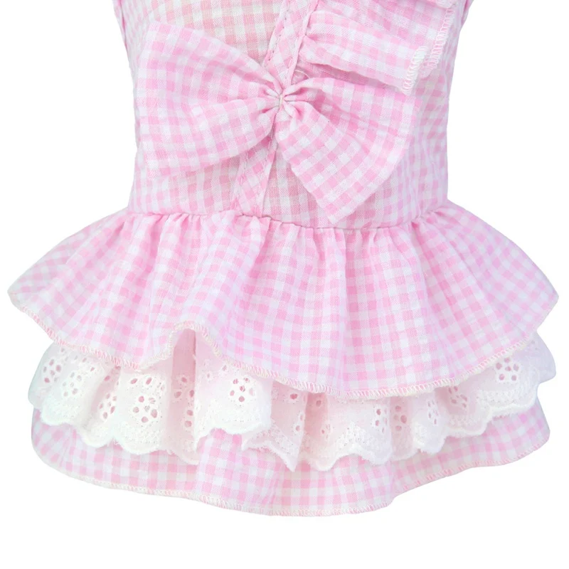 

1Pcs Pet Dress Dog Cotton Bow Princess Dress Style Breathable Skirt Puppy Summer Clothing Apparel Costume