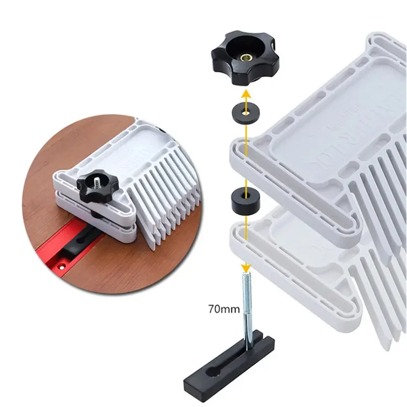 

Adjustable Feather Loc Board Set Woodworking Engraving Machine Double Featherboards Miter Gauge Slot Woodwork DIY Tools Dropship