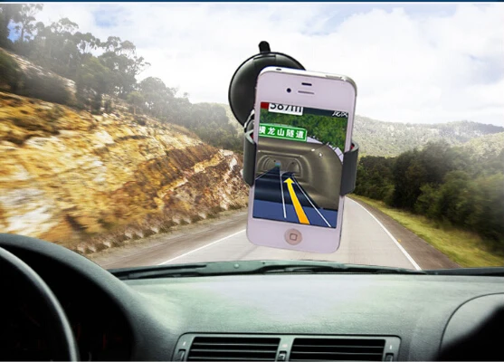 

Universal 360degree spin Car Windshield Mount cell mobile phone Holder Bracket stands for iPhone5 4S for samsung Smartphone GPS