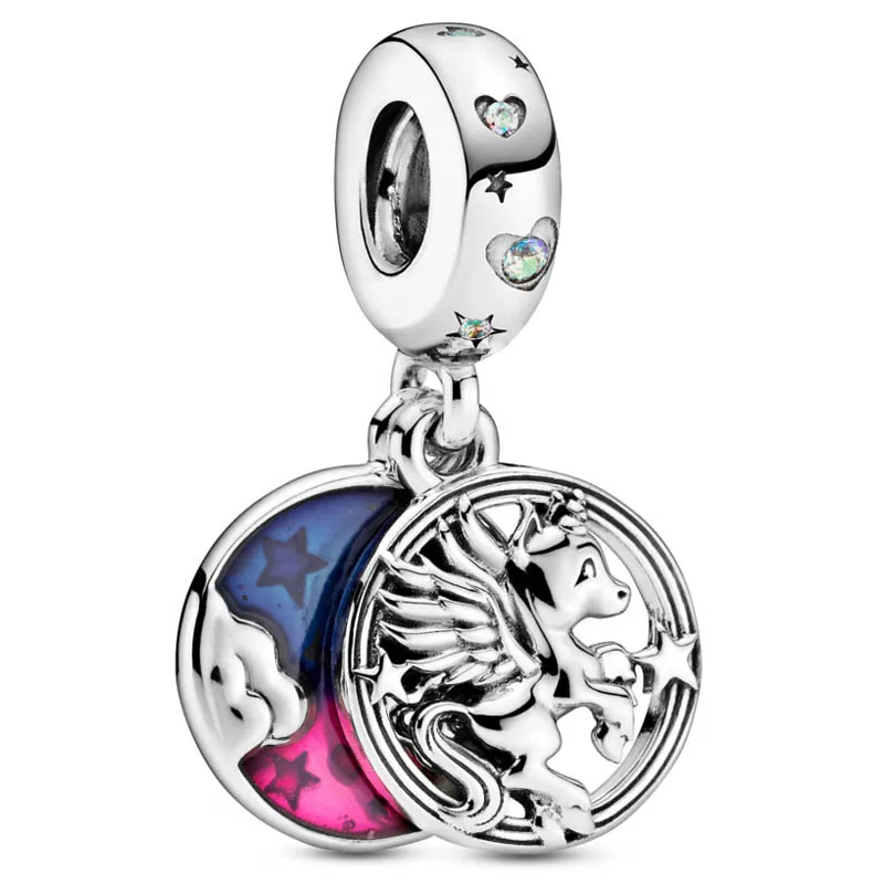 

Original Magical Unicorn & Aurora Borealis Pendant Charm Diy Jewelry Fit 925 Sterling Silver Bead Popular Bracelet Necklace