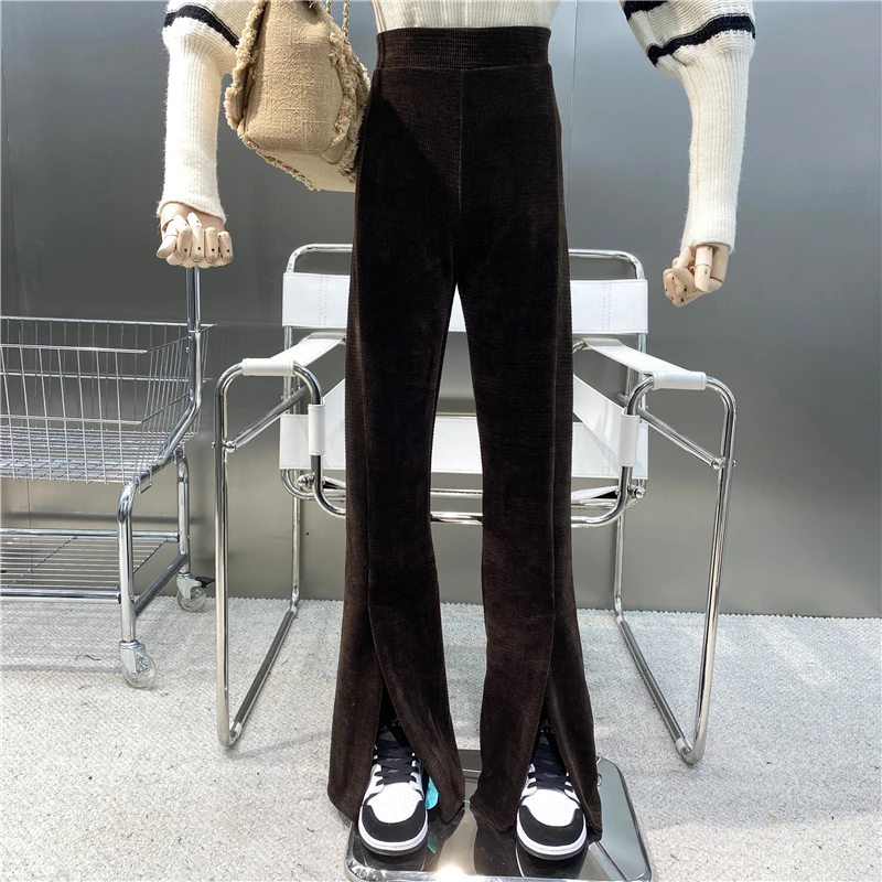 

Новые брендовые нишевые дизайнерские прямые повседневные брюки с вафельным разрезом 2021 облегающие универсальные спортивные брюки с широк...