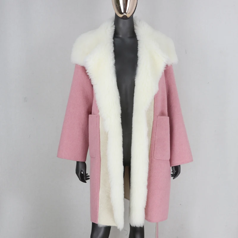 Женское свободное кашемировое пальто BLUENESSFAIR уличная куртка с поясом и