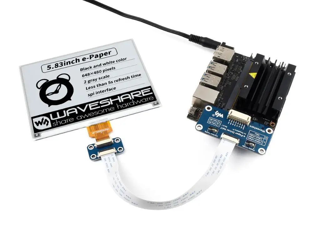 Waveshare 5 83 дюйма E Бумага Ink Дисплей шляпа для Raspberry Pi 648 × 480 Пиксели черный/белый цвет