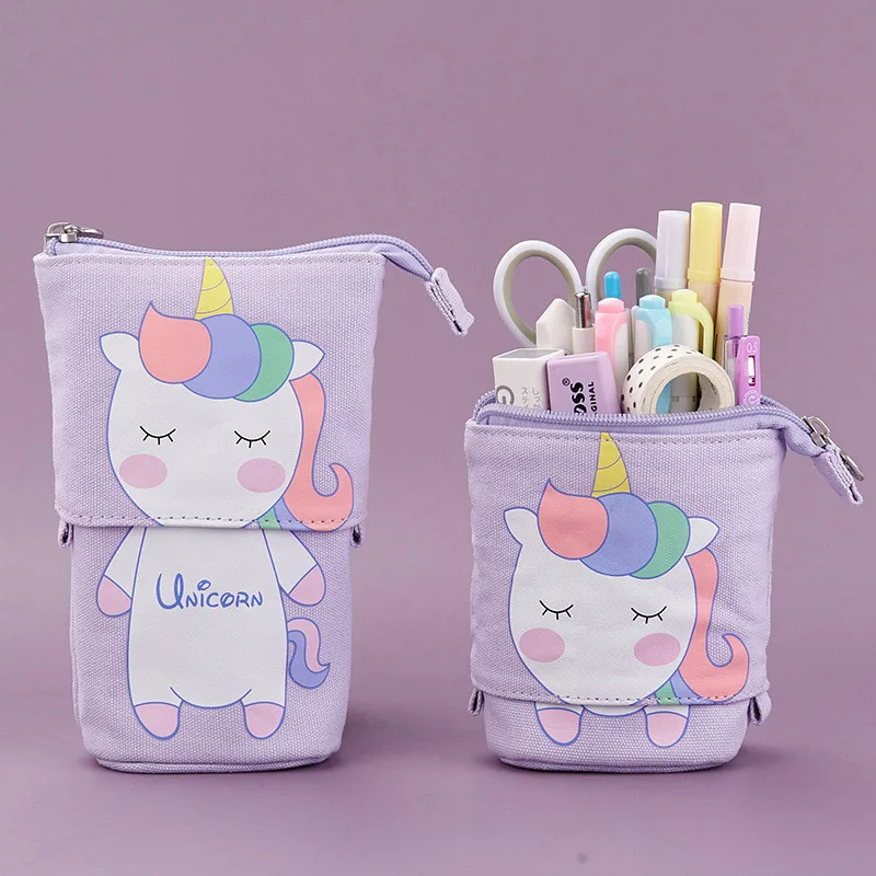 Чехол карандаш Kawaii Cat из парусины милый чехол с единорогом Регулируемый