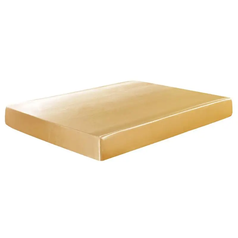 Простыня сатиновая однотонная из искусственного шелка протектор матраса