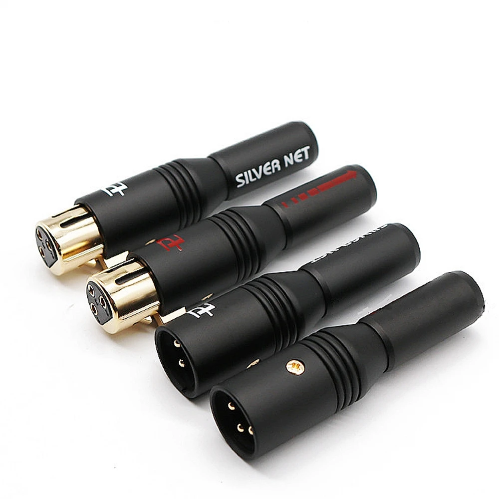Palic Высокое качество 24K позолоченный 3 Pin Соединительный Штепсель XLR MIC 4 шт (2