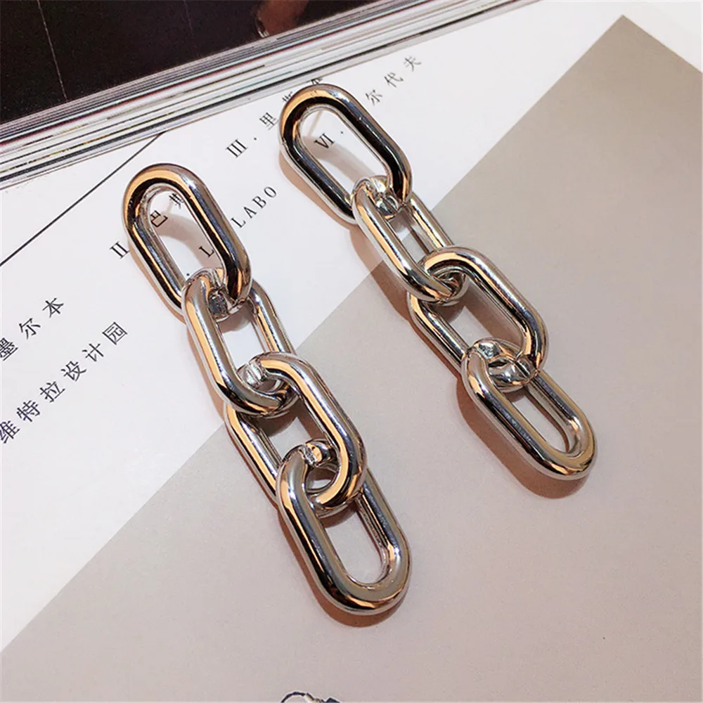 Женские крупные серьги SexeMara подвески в стиле панк с крупными звеньями 3