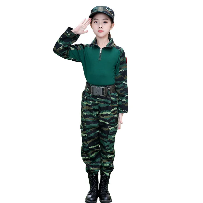Новинка Детский Камуфляжный костюм Летняя одежда для мальчиков и девочек