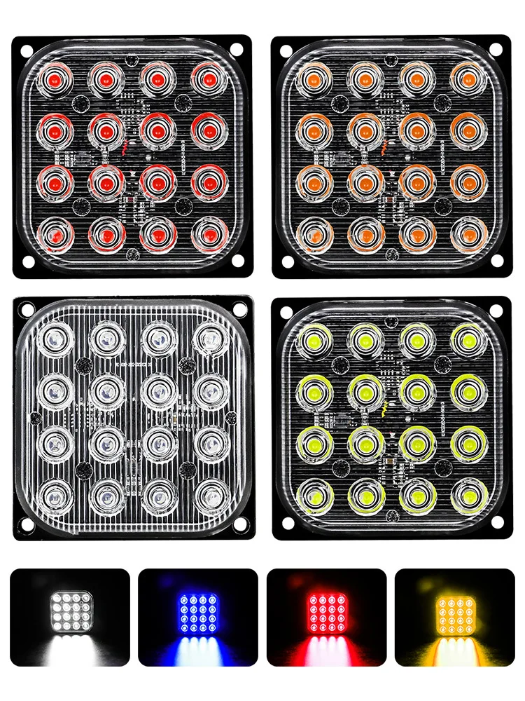 

Truck/Freight Car Taillight Square 16led Side Warning Light Ultra-Thin Strobe Light Strobe Lamp DC12-24V