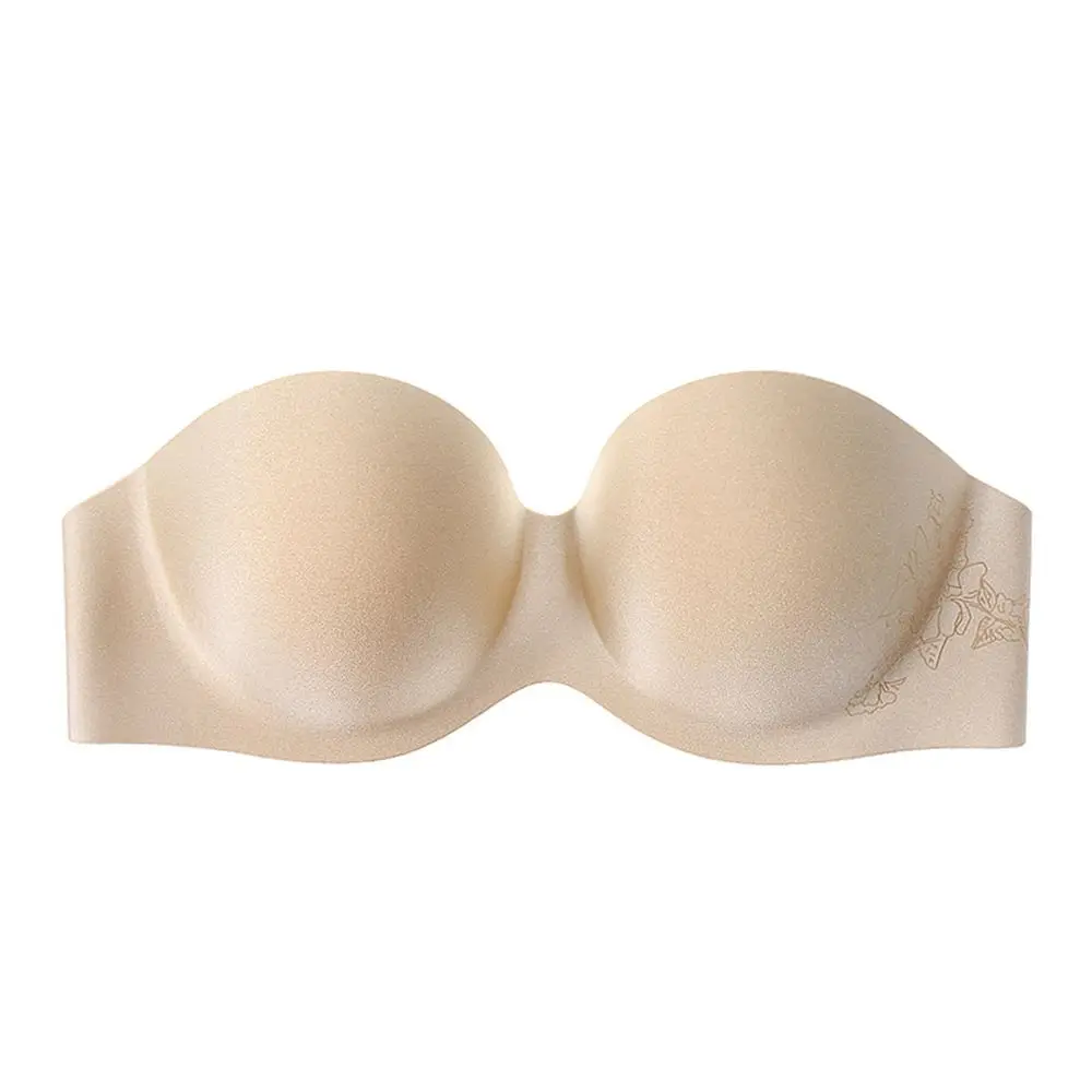 Strapless Bra Ice Silk Underwear Women Tube Top Seamless Female Wrapped Chest Sexy Lingerie Ladies Invisible Bra One Piece Girl