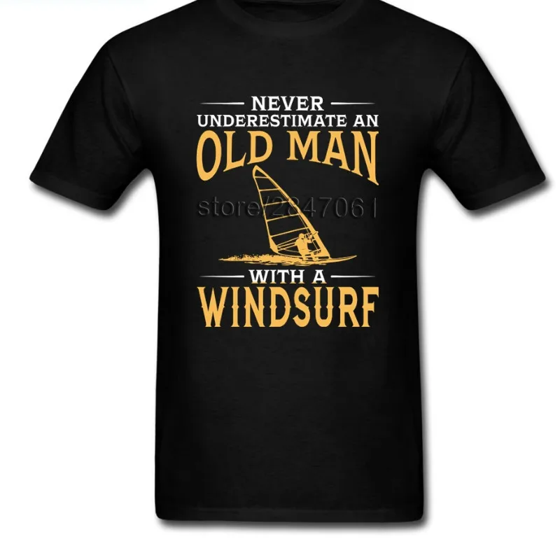 

Never Underestimate An Old Man With A Windsurf T Shirt Short Sleeved Custom Design Tees Shirt Cotton O Neck 017018