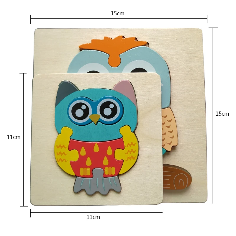 

New Arrival Wooden Puzzle 3D Early Educational Toys Wooden Toys For Kid Grasp Cartoon Intelligence Montessori Jigsaw Puzzle