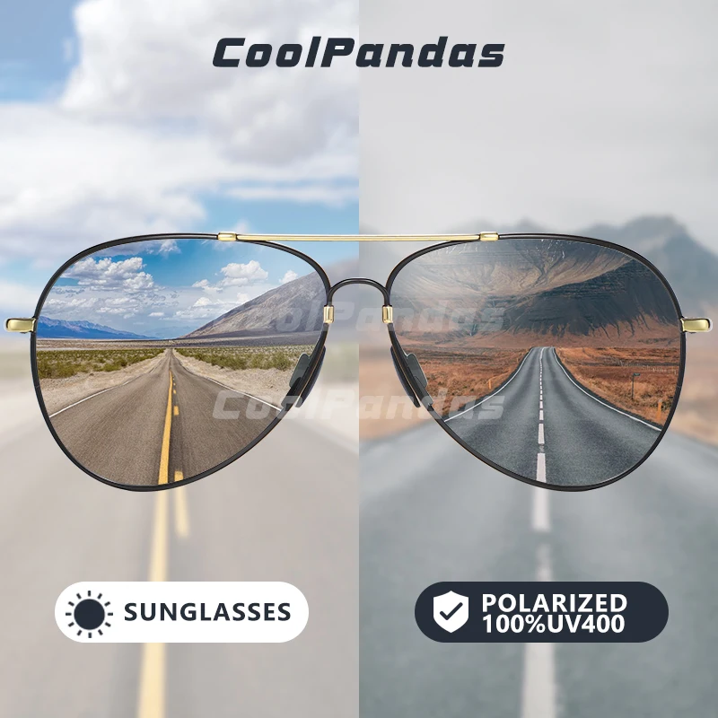 CoolPandas 2020 Новые пилотные фотохромные солнцезащитные очки мужские поляризованные