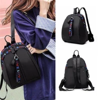new women backpack letter black bag teenager girls school bag new fashion korean contrast backpack ribbon shoulder bag