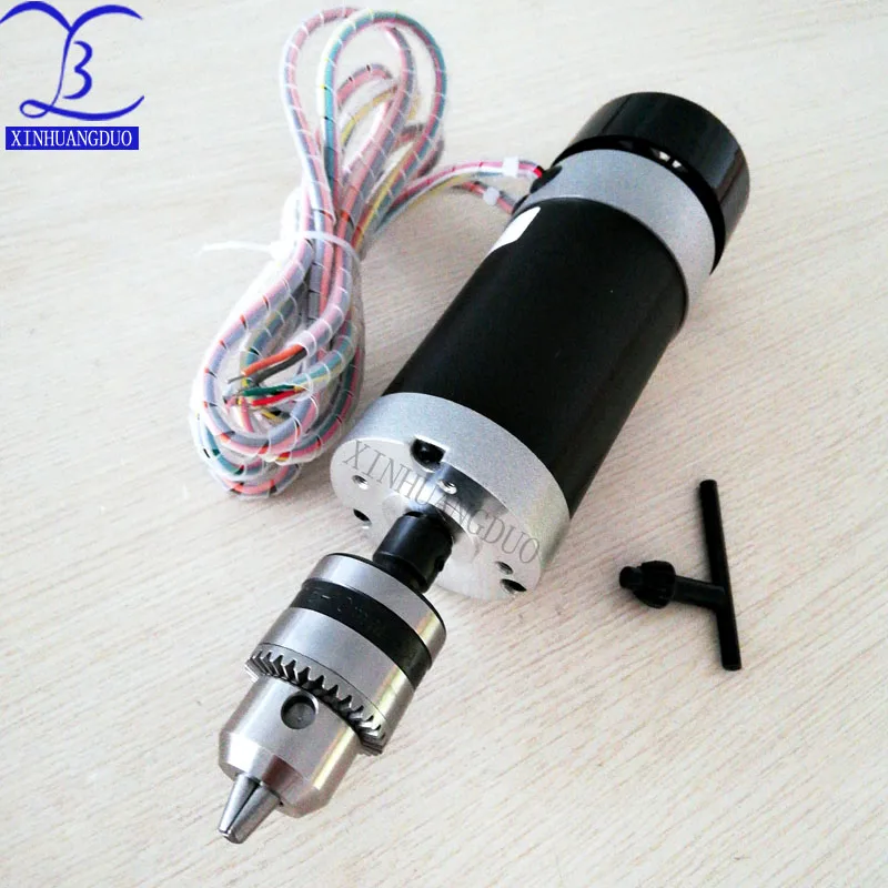 

500W Brushless Motor Drill chuck 48VDC CNC Engraving Milling Air Cooled Spindle + fan Long mouth tightening 1.5 - 10