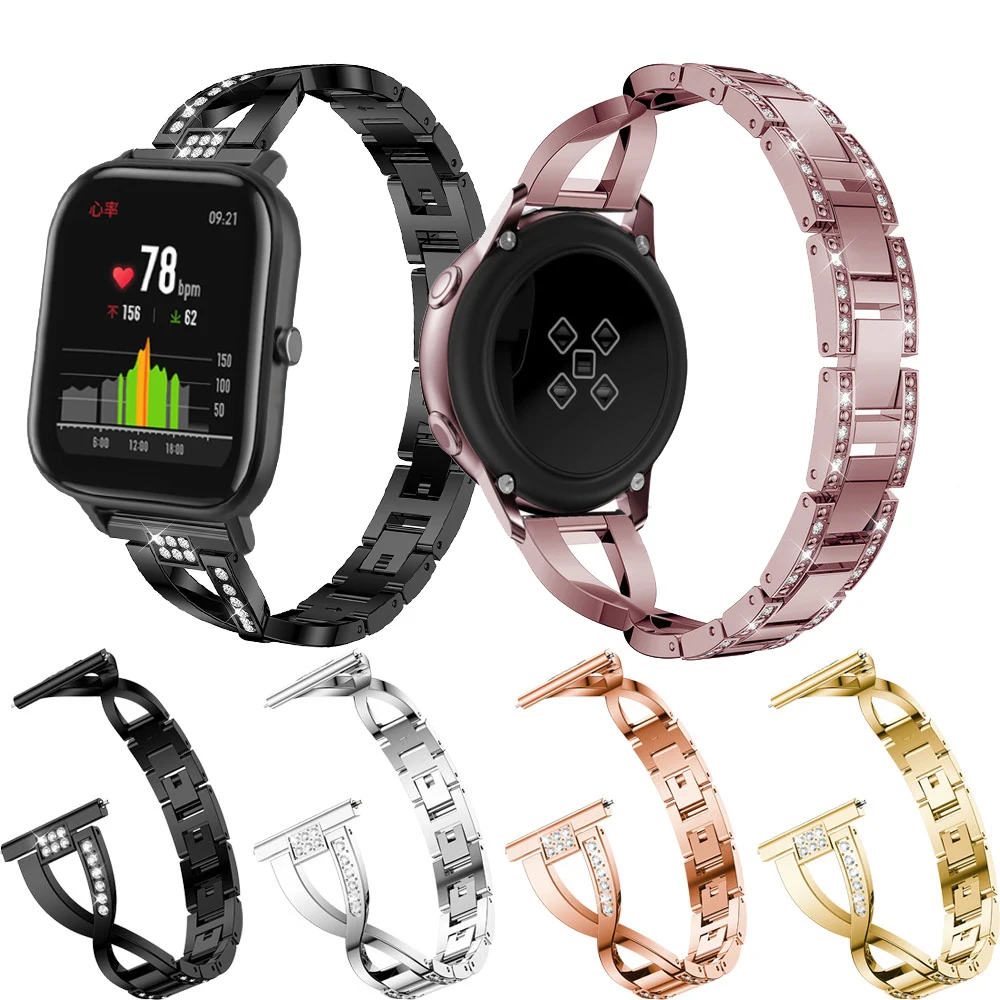 Ремешок для Xiaomi Huami Amazfit GTS/Bip Lite Youth браслет из нержавеющей стали Active 2 40 44 20