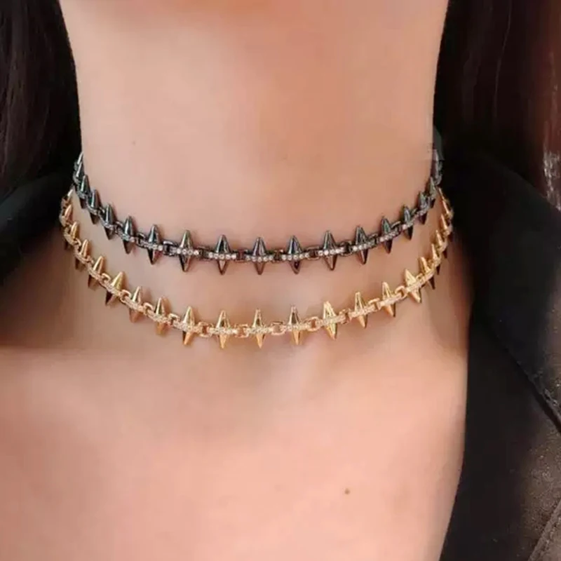 

Trend Necklace S925 Sterling Silver Jewelry 1:1 Copy, Spiked Geometric Heart Dark Grey Silver Arabesque Adjustable Necklace