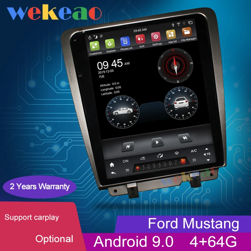 Вертикальный экран Wekeao Tesla style 12 1 'Ƈ Din Android 8 gps навигация автомобильный Dvd