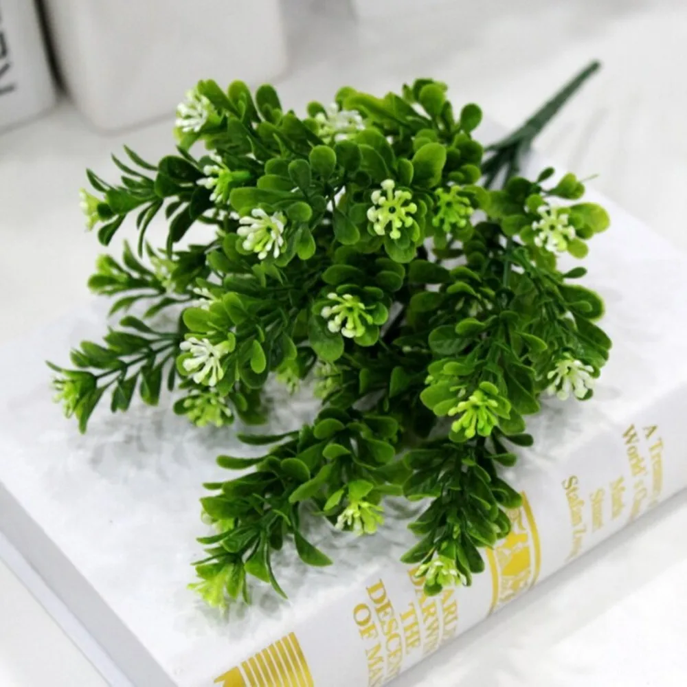 Зеленый Пластик моделирование водная трава 7 Forkweed Искусственные цветы