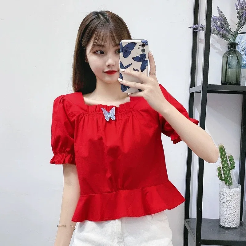 

T Shirt Women red Ladies Top Tee Shirt Summer Clothing