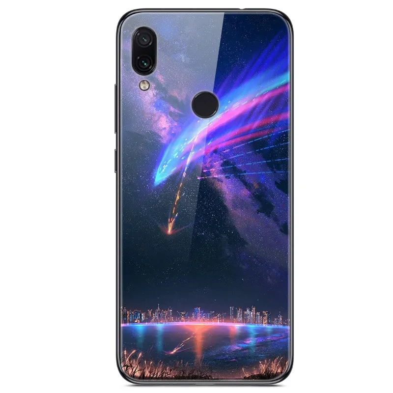 Светло-Серый 6,3 ''для xiaomi Redmi Note 7, чехол из закаленного стекла, мягкий бампер, 3D печать, чехол для xiaomi Redmi Note 7, Note7 Pro 7 S, чехол для телефона - Цвет: Светло-Серый