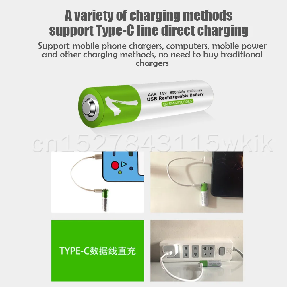 Новинка 1 5 В МВт/ч AAA USB перезаряжаемая литий-ионная батарея для дистанционного