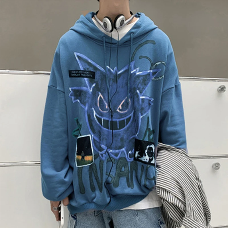 

2020 Autumn Winter New Devil Hoodie Men Fashion Casual Hoodies Loose Feece Hip Hop Streetwear Men's Sweatshirt Anime Clothes