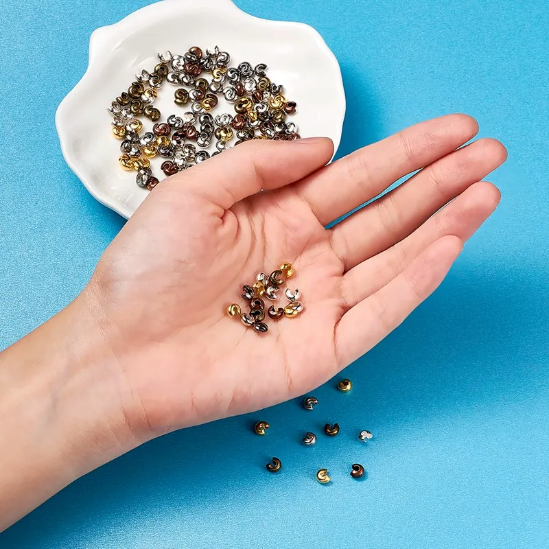 Обжимные бусины из железа 500 шт. 4 мм смешанные цвета для самостоятельного