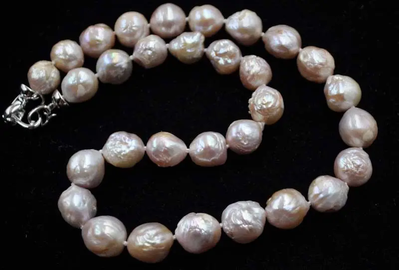 

GORGEOUS light purple 11-13mm wrinkly Kasumi pearl necklace