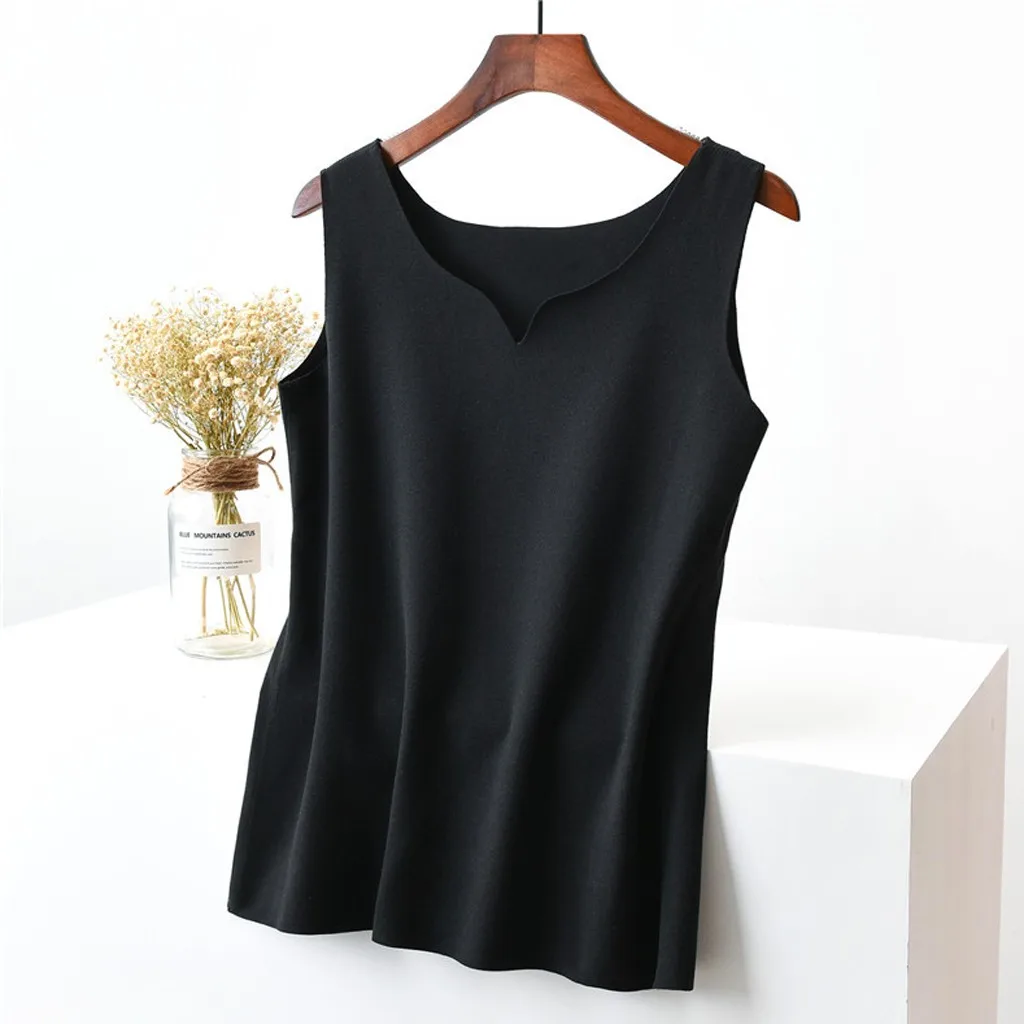 Женский укороченный Топ с V-образным вырезом хлопковая рубашка без рукавов