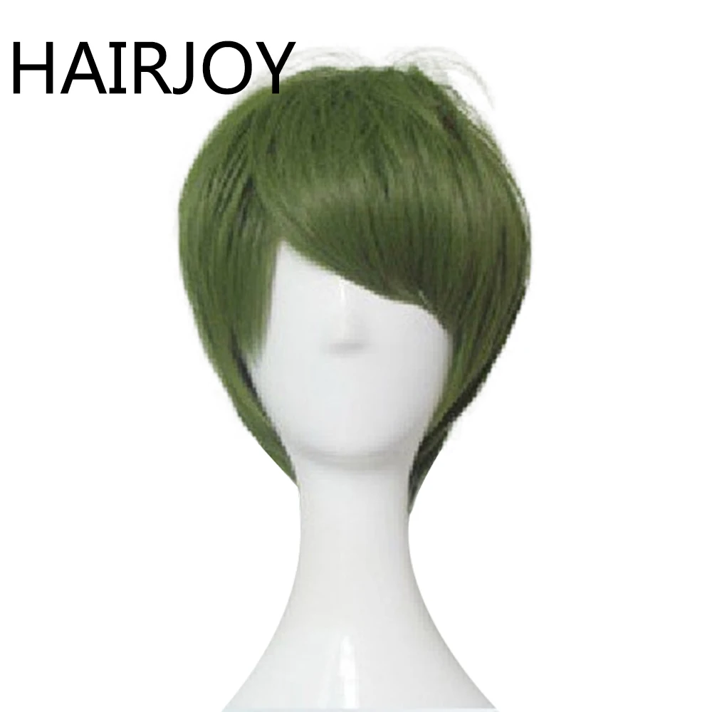 HAIRJOY синтетические волосы Короткий прямой парик для косплея Фиолетовый Синий блонд зеленый коричневый 6 цветов