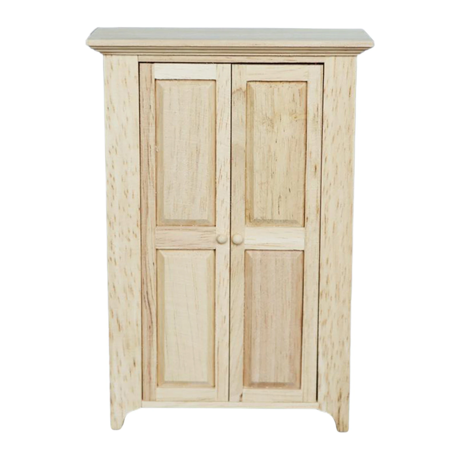

1/12 Dolls House Rustic Wood Cabinet Wardrobe Living Room Closet Decor