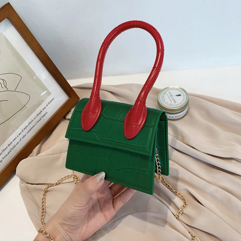 

Квадратная мини-сумка-тоут с узором под камень, новинка 2021, маленькие сумки на плечо для женщин, брендовые дизайнерские сумки на цепочке, жен...