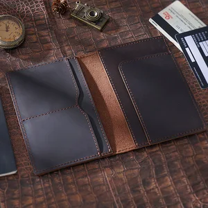 vintage genuine leather passport case men travel wallet document organizer handmade cow leather covers for passports free global shipping