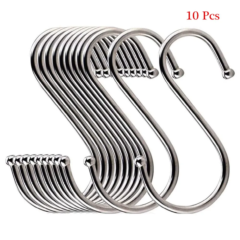 

10 Pcs Set S Hooks for Hanging Rustproof Hanging Hooks Heavy Duty Stainless Steel Hooks Kitchen Closet Hooks Hanging Plants